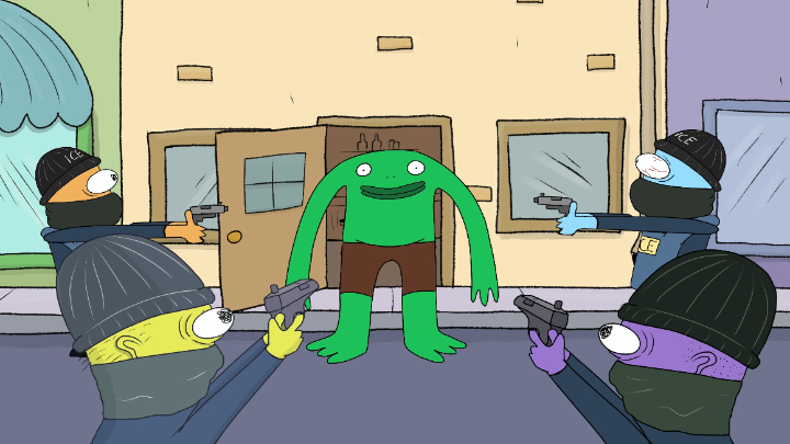 Mr. Frog eats ice agents